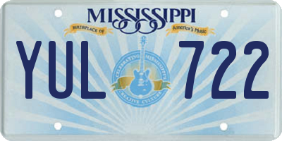 MS license plate YUL722