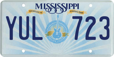 MS license plate YUL723