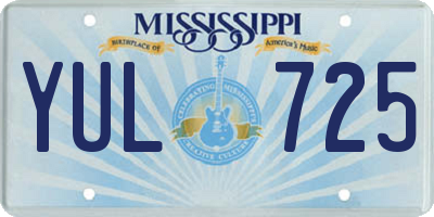 MS license plate YUL725