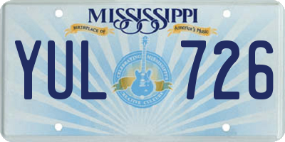 MS license plate YUL726