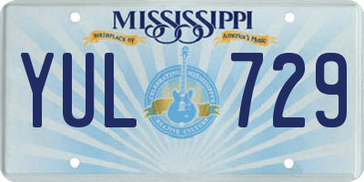 MS license plate YUL729