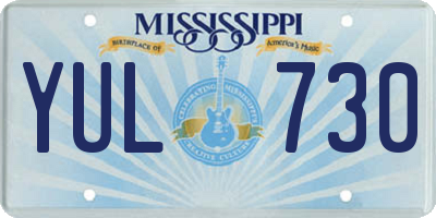 MS license plate YUL730