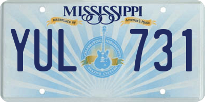 MS license plate YUL731
