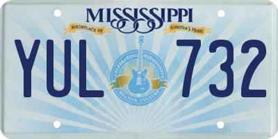 MS license plate YUL732