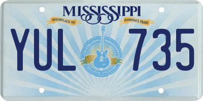 MS license plate YUL735