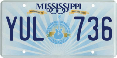 MS license plate YUL736