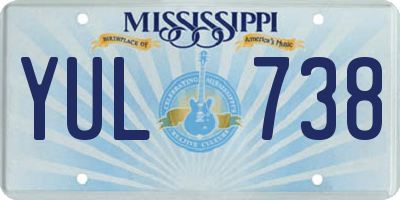 MS license plate YUL738