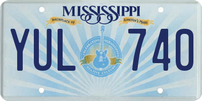 MS license plate YUL740