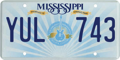 MS license plate YUL743