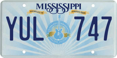 MS license plate YUL747