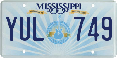MS license plate YUL749