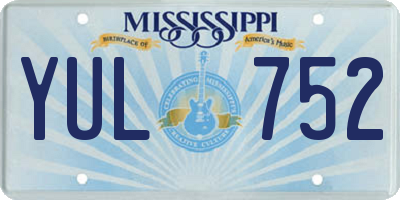 MS license plate YUL752