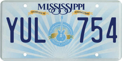 MS license plate YUL754