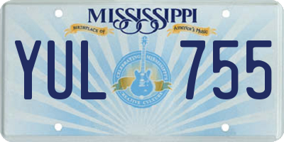 MS license plate YUL755