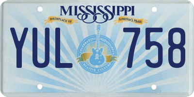 MS license plate YUL758