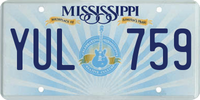 MS license plate YUL759