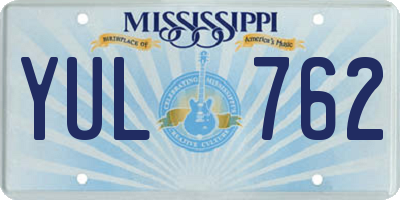 MS license plate YUL762