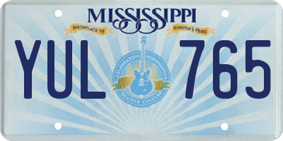 MS license plate YUL765