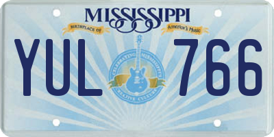 MS license plate YUL766