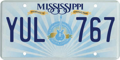 MS license plate YUL767