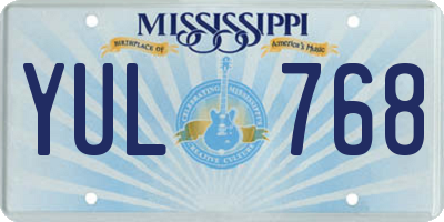 MS license plate YUL768