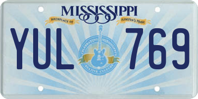 MS license plate YUL769