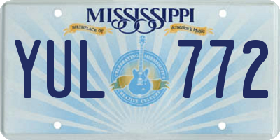 MS license plate YUL772