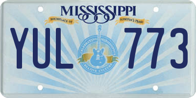 MS license plate YUL773