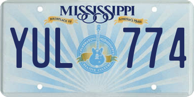MS license plate YUL774