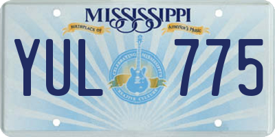 MS license plate YUL775