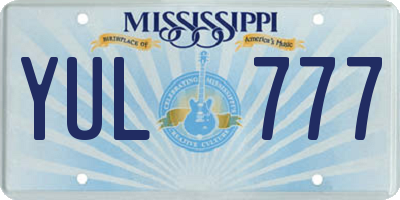 MS license plate YUL777