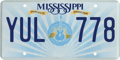 MS license plate YUL778