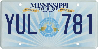 MS license plate YUL781