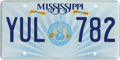 MS license plate YUL782
