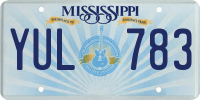 MS license plate YUL783