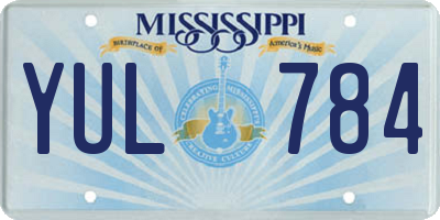 MS license plate YUL784