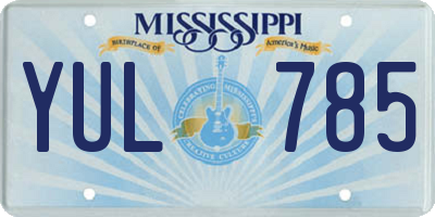 MS license plate YUL785