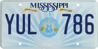 MS license plate YUL786