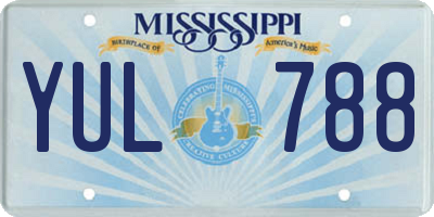 MS license plate YUL788