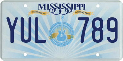 MS license plate YUL789