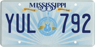 MS license plate YUL792