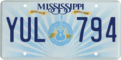 MS license plate YUL794