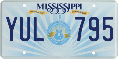 MS license plate YUL795