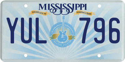 MS license plate YUL796