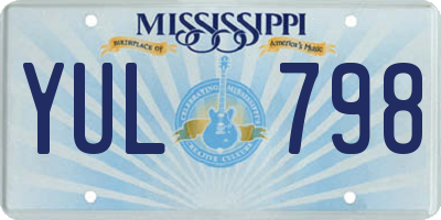 MS license plate YUL798