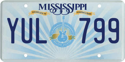 MS license plate YUL799