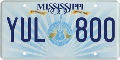 MS license plate YUL800