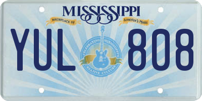 MS license plate YUL808