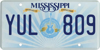 MS license plate YUL809