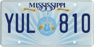 MS license plate YUL810